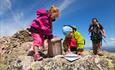 Barn finner postkassen på toppen av Grønsennknippa