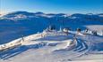 The top station of the ski lift at Stavadalen, situated on top of the mountain plateau.