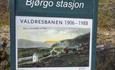 Information board about the Valdres Railway at Bjørgo station.