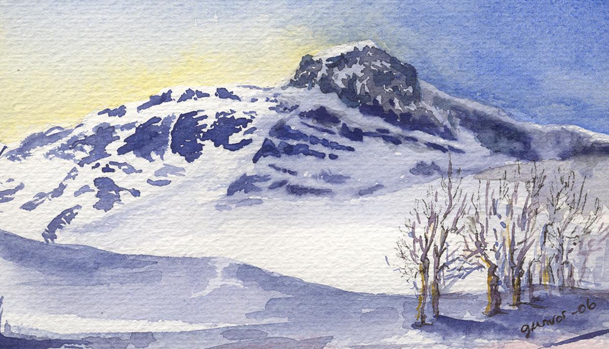 Maleri av Bitihorn malt av Gunvor Hegge Maleri av Bitihorn malt av Gunvor Hegge