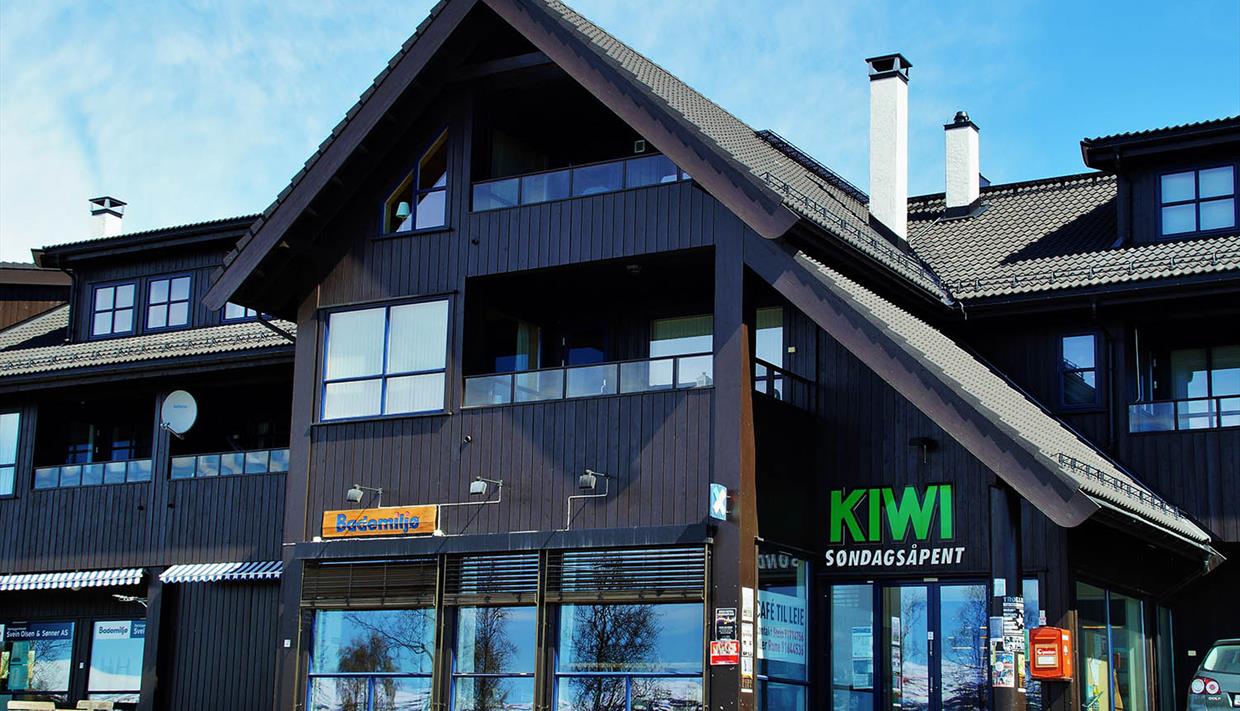 utvendig fassade av Kiwi-butikken på Beitostølen utvendig fassade av Kiwi-butikken på Beitostølen