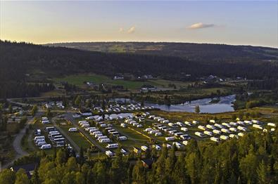 Luftaufnahme vom Bjørkestølen Campingplatz