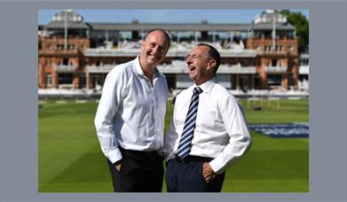 A picture of former cricketers David ‘Bumble’ Lloyd and Jonathan Agnew