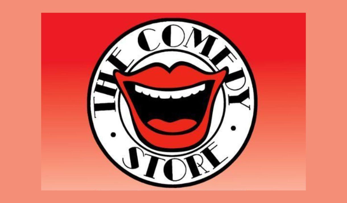 A picture of the comedy store logo of a wide-open, laughing mouth
