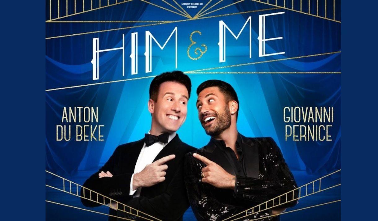 A picture dancers of Anton Du Beke and Giovanni Pernice, smiling and pointing at each other