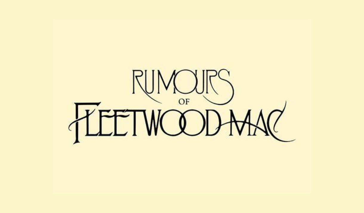 A cream-coloured background, with the title "Rumours of Fleetwood Mac" written on it in black