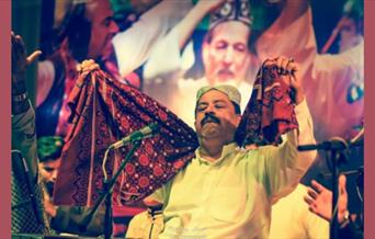 A picture of a Qawwali musician