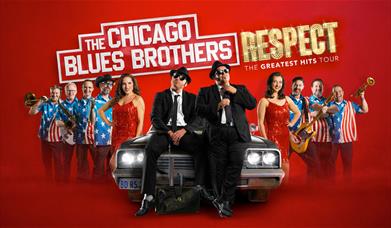 A poster for the show, featuring The Chicago Blues Brothers Band