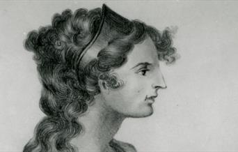 A drawing of a woman