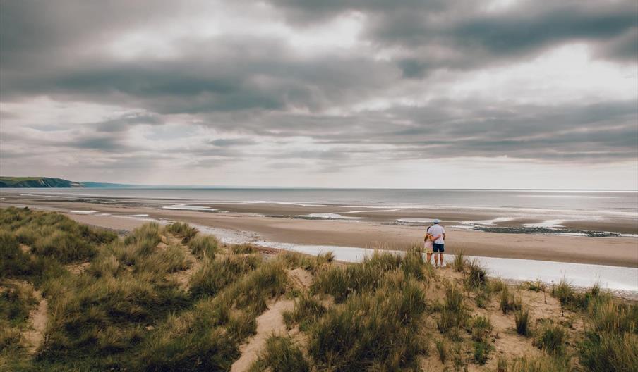 The dunes over looking the beach Dyfi National Nature Reserve