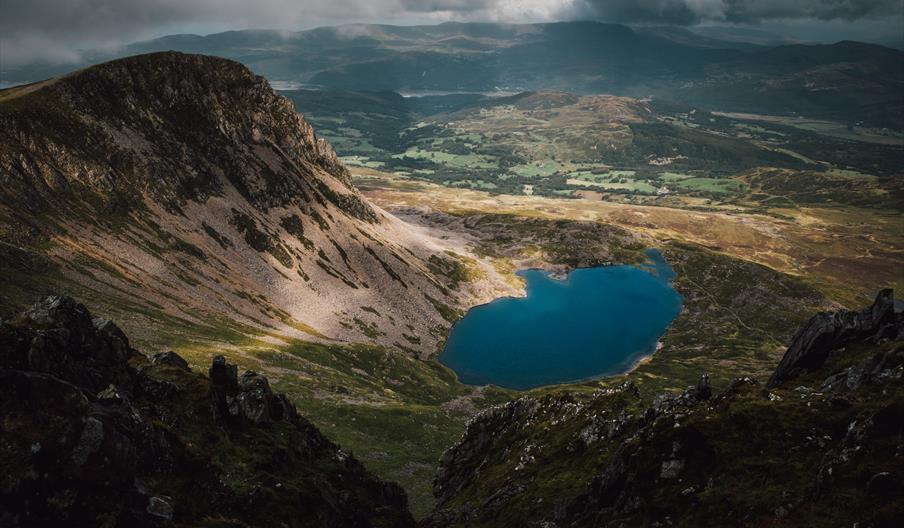 Misty mountains in Snowdonia National Park