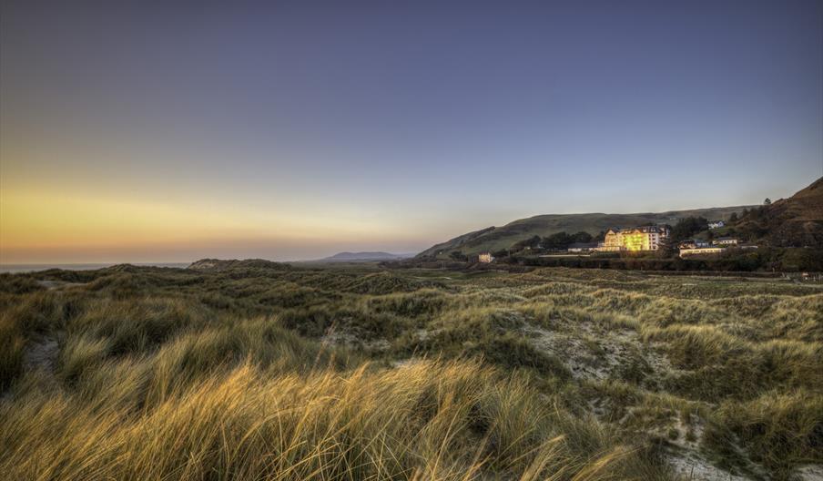 Trefeddian Hotel overlooking the Aberdyfi Sand dunes