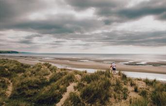 The dunes over looking the beach Dyfi National Nature Reserve
