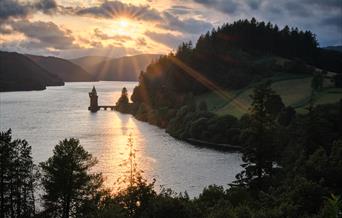 Photo of sunset at Lake Vyrnwy