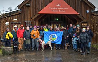 A group of outdoor enthusiasts at a Walking the Brecon Beacons event.