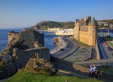 Aerial view of Aberystwyth Castle