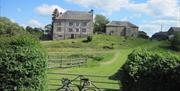 Historic buildings of Hergest Court on the Welsh border at Offas dyke on Wales cycling holiday
