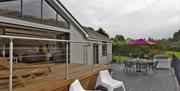 Enclosed patio area at Ty Isaf, Tresaith