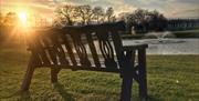 This bench is the ideal place to sit and enjoy the sound of nature and water. As shown in the photo, it is a lovely place to enjoy the sunset at Derwe