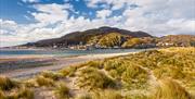 Looing across the dunes at Fairbourne, over the estuary at Barmouth