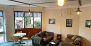 The Cwtch, a cosy seating area at The Corris Cafe in Mid Wales.