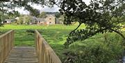 View from footbridge back to the house