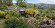 Drone shot exterior of The Clyn with view of surrounding countryside.