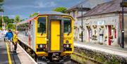 Walkers joining the train at Llandovery station