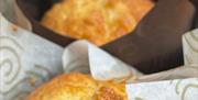 Freshly baked cakes and scones in The Corris Café at Corris Craft Centre