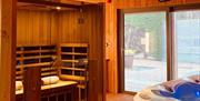infraed sauna and hot tub spa suite