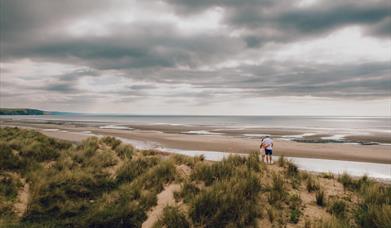 The dunes over looking the beach Dyfi National Nature Reserve