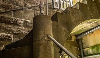 Stairs inside Pen y garreg dam tower