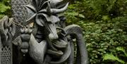 The entrance to King Arthur's Labyrinth in Mid Wales with its Dragon Guardian.