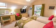Our most spacious room, Foel Dinas can be made into a twin or super king-sized bedroom.