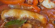 Mediterranean Sausage Casserole at the Corris Café at Corris Craft Centre in Mid Wales
