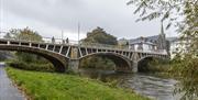 Riverside walk and bridge over the River Severn