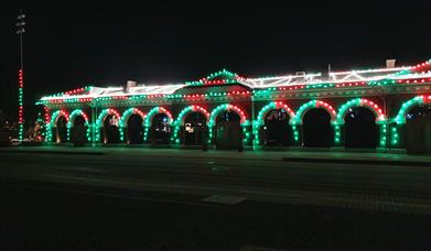 Lysshow på Basarbygningen