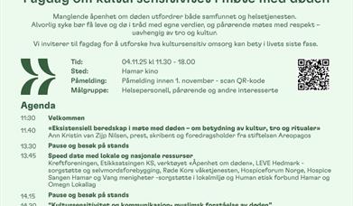 Program for fagdag om kultursensitivitet I møte med døden