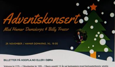 Adventskonsert med Hamar Damekorps og Billy Fraser