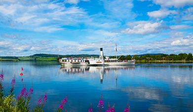 The paddle steamer Skibladner on lake Mjøsa.