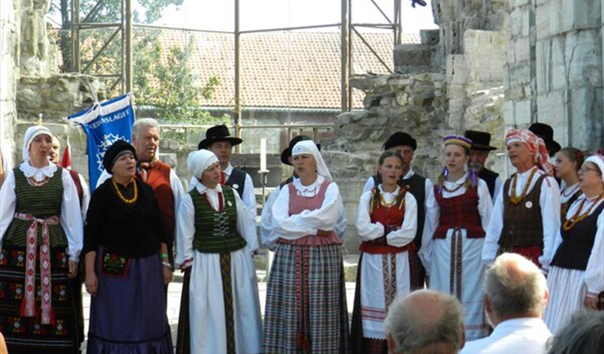 Festforestilling med folkemusikk og folkedans