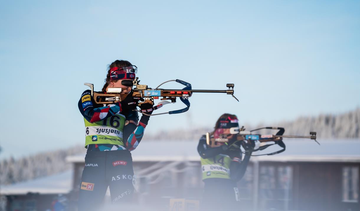 Skiskytter på standplass