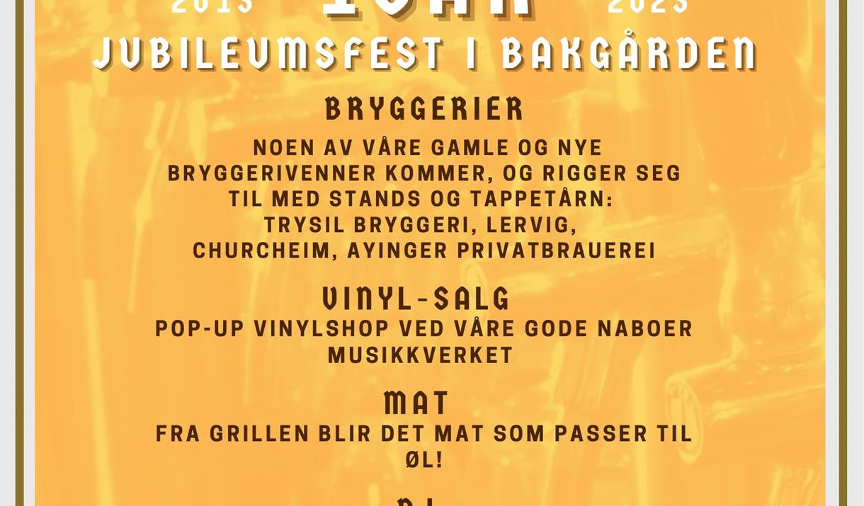 Jubileumsfest Gullkorn Ølbar 10 år