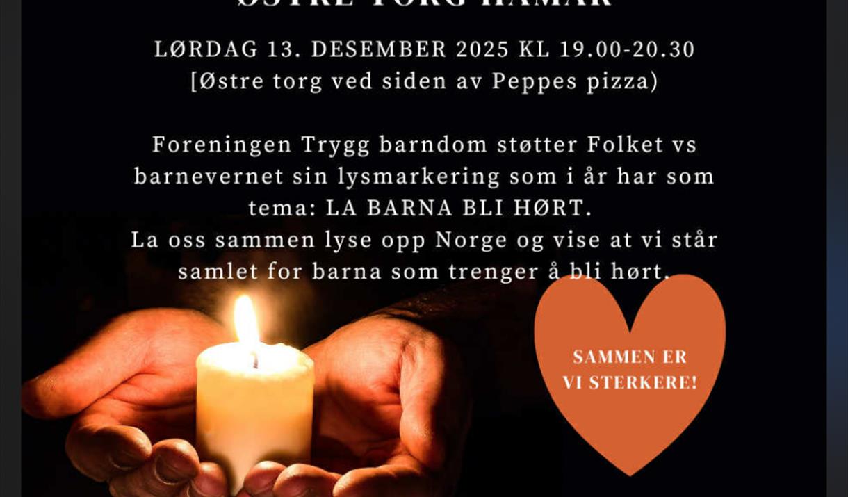 Lysmarkering på Østre torg 13.12.25 kl 18.45-20.30