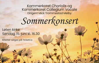 Sommerkonsert med Choriolis og Collegium Vocale i Løten Kirke 15.6 kl 16:30