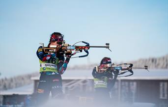 Skiskytter på standplass
