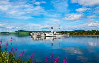 The paddle steamer Skibladner on lake Mjøsa.