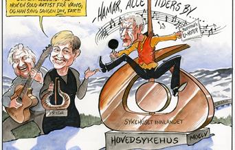 Oddmund Mikkelsen tegning av Einar Busterud - soloartisten fra Vang.