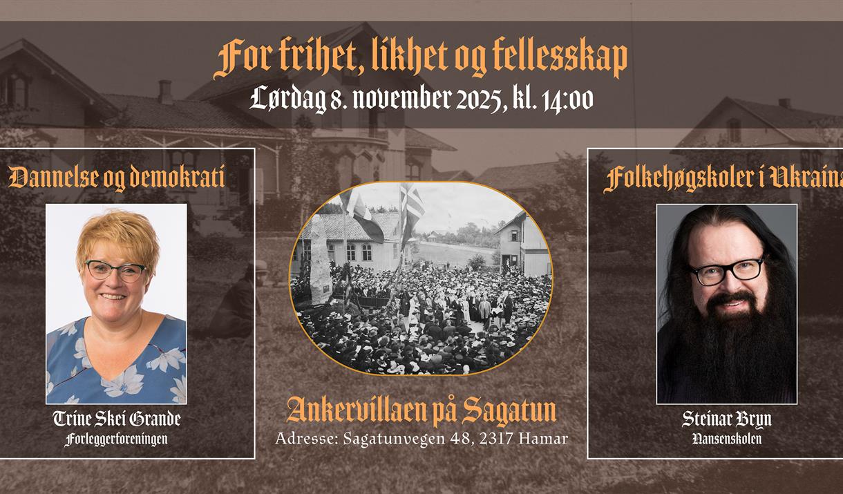 For frihet, likhet og fellesskap. Foredrag med Trine Skei Grande og Steinar Bryn For frihet, likhet og fellesskap. Foredrag med Trine Skei Grande og Steinar Bryn