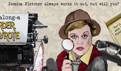 Graphic of Jessica Fletcher with magnifying glass